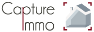 Logo officiel de Capture Immo avec texte et icône.