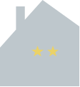 Icône représentant une maison avec 2 étoiles, symbolisant le forfait "Basique" de Capture Immo.
