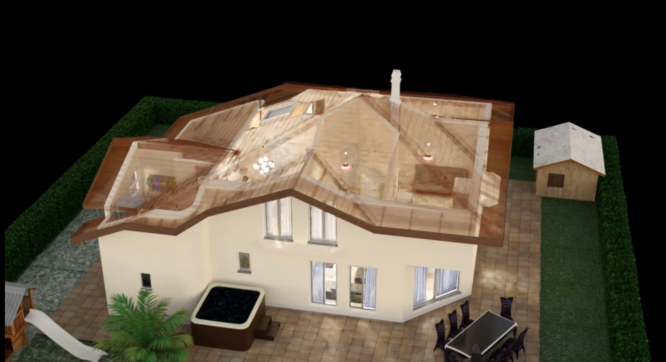  Modélisation 3D en Immobilier réaliste d'une maison et son jardin, illustrant le potentiel du secteur immobilier
